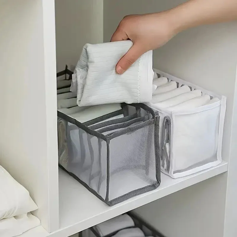 11 Grid Sock Underwear Storage Box Mesh Closet Organizer