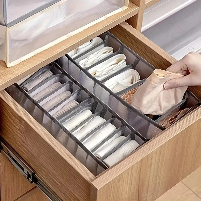 11 Grid Sock Underwear Storage Box Mesh Closet Organizer