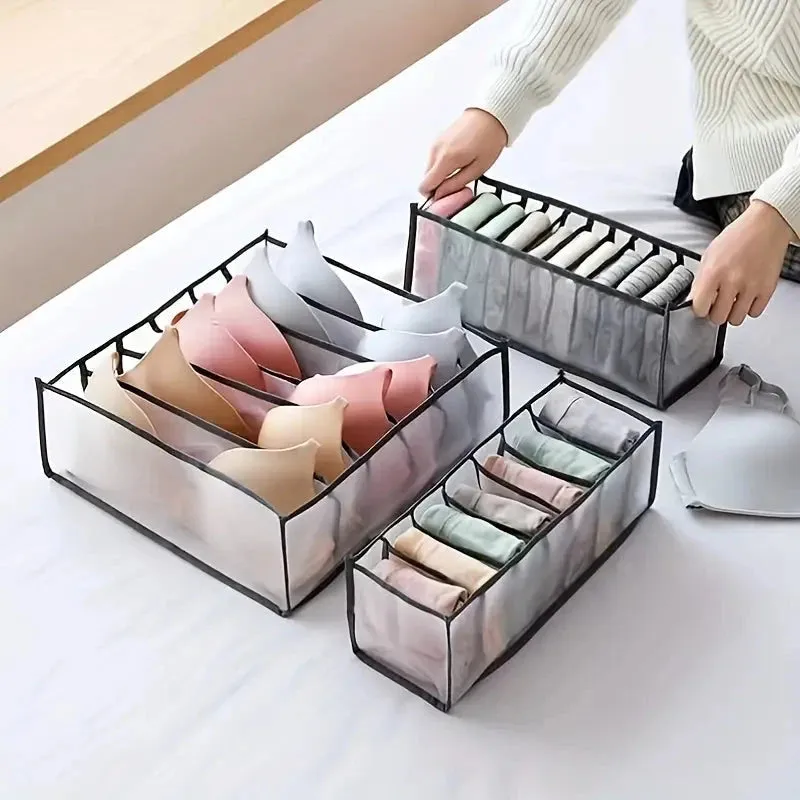 11 Grid Sock Underwear Storage Box Mesh Closet Organizer