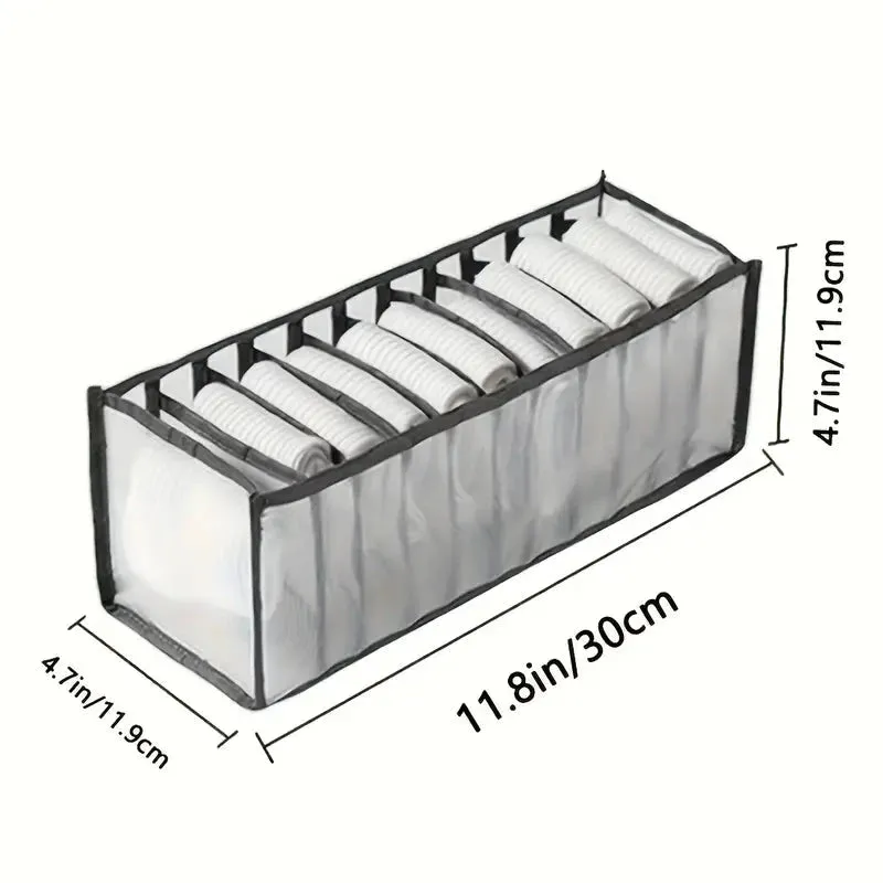 11 Grid Sock Underwear Storage Box Mesh Closet Organizer