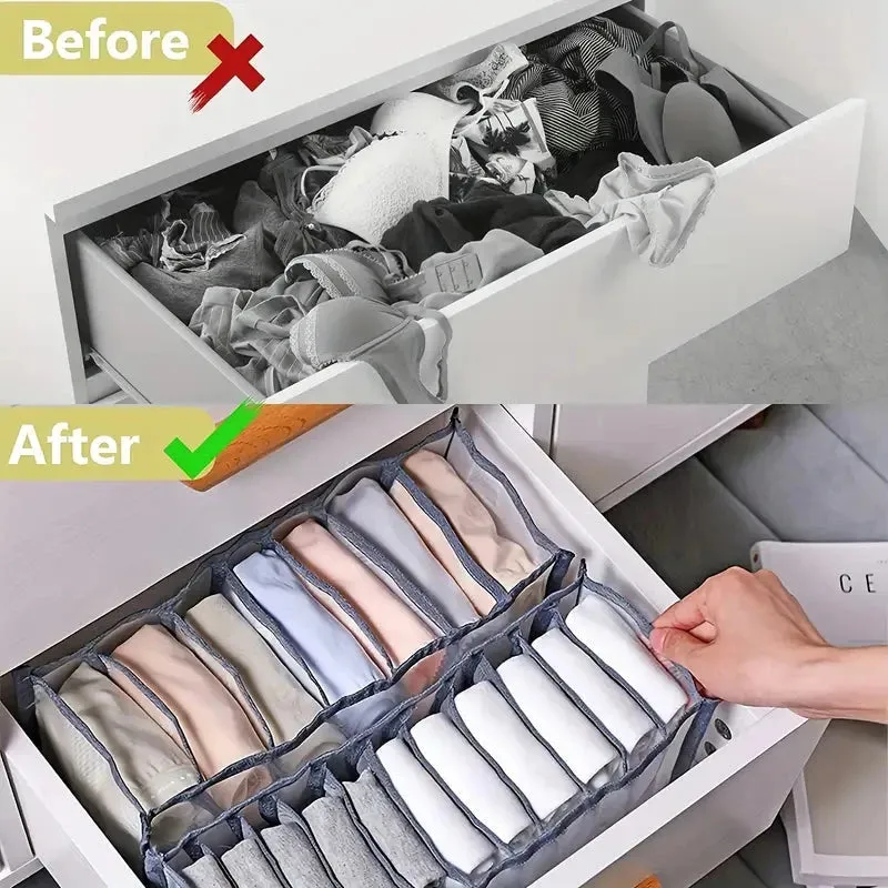 11 Grid Sock Underwear Storage Box Mesh Closet Organizer