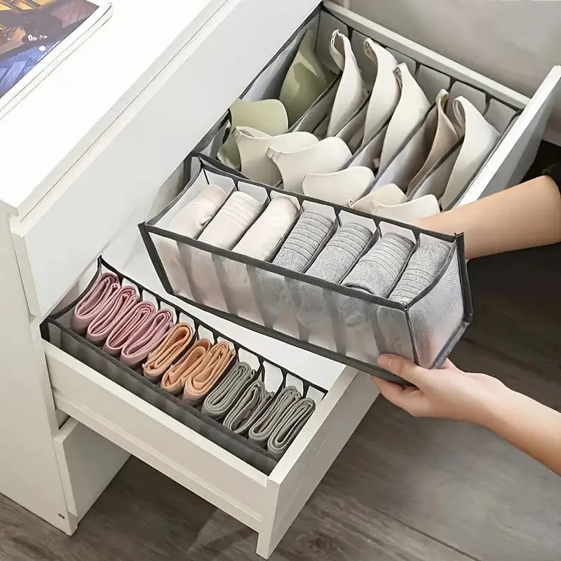 11 Grid Sock Underwear Storage Box Mesh Closet Organizer