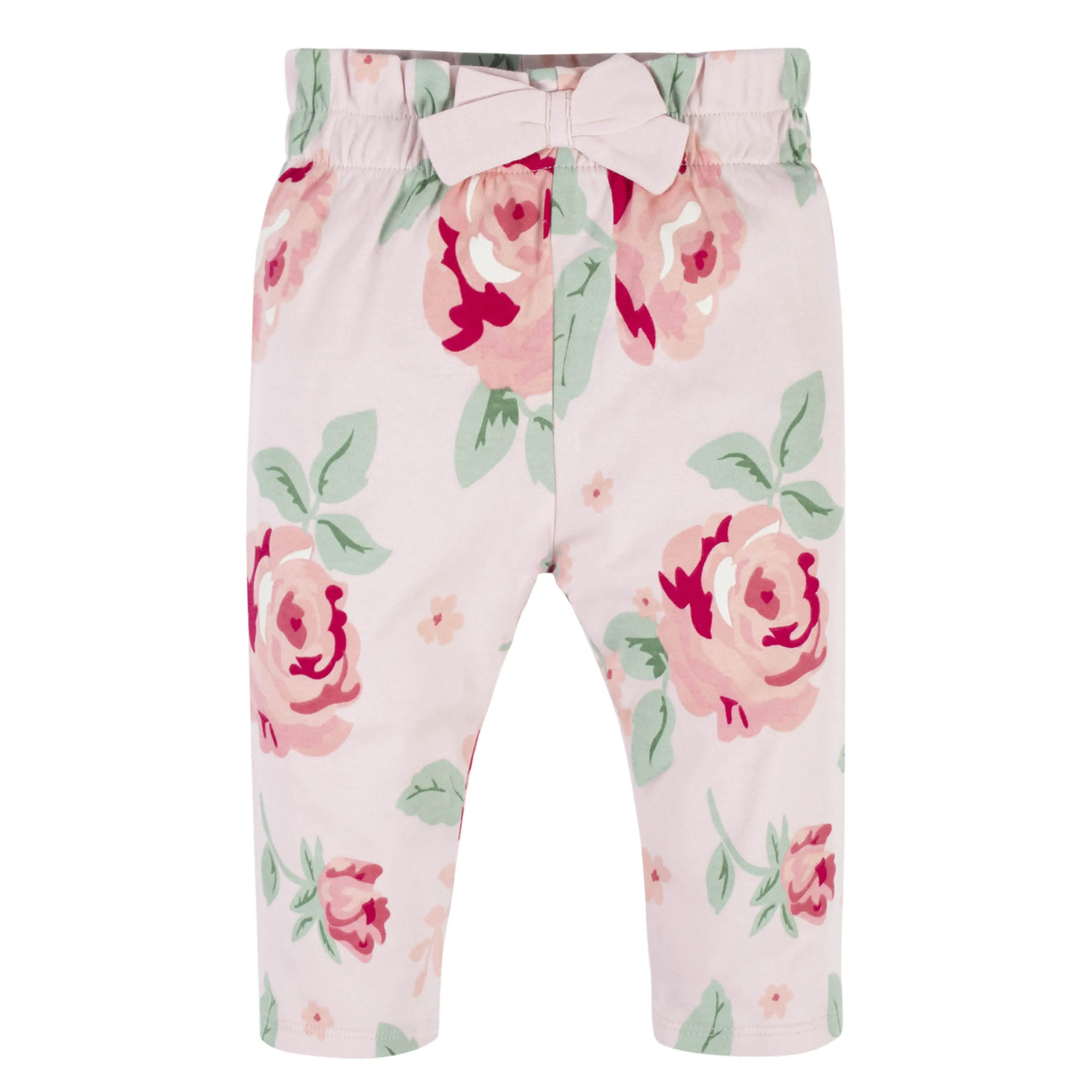 3-Piece Baby Girls Pink Garden Onesies® Bodysuit, Pants & Headband Set