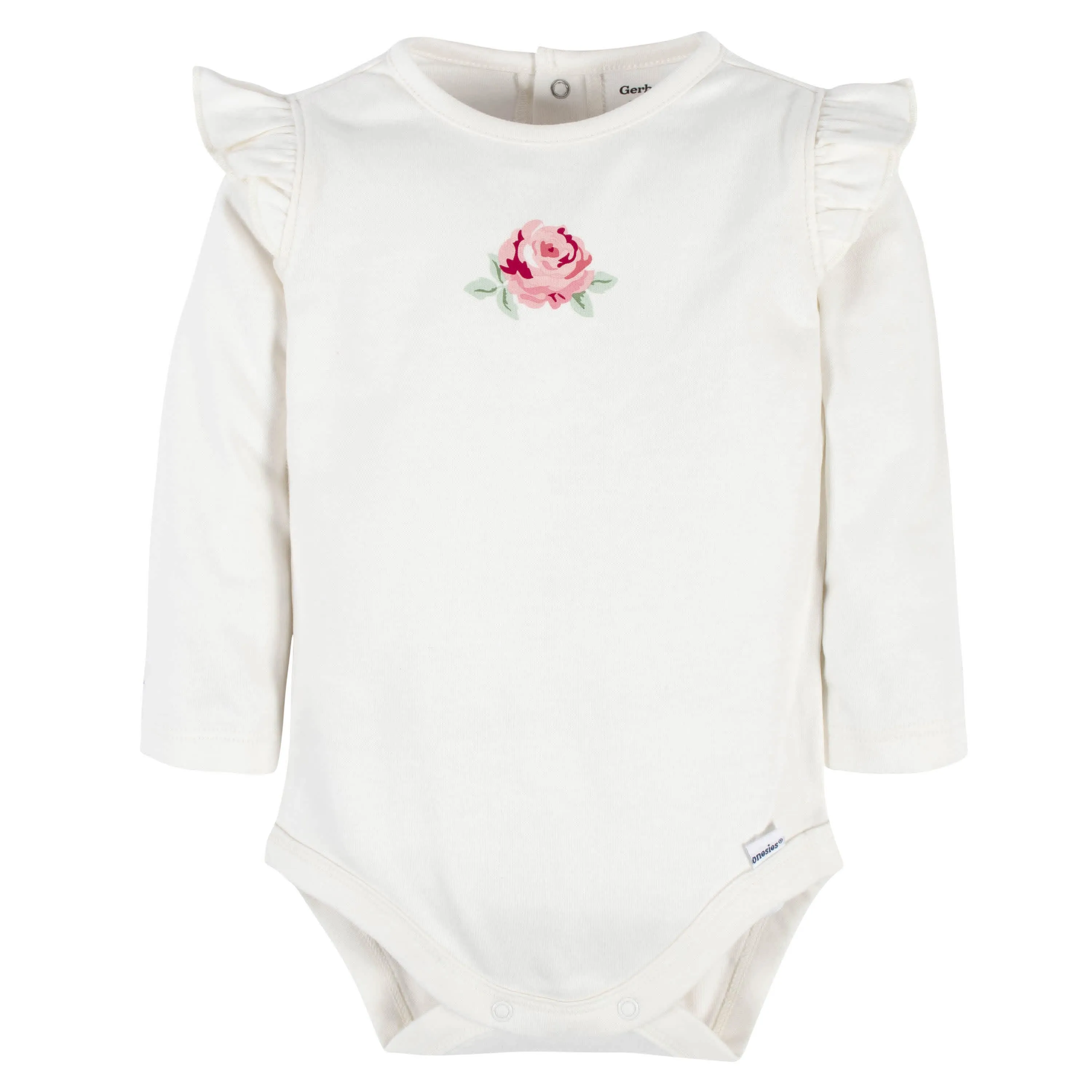 3-Piece Baby Girls Pink Garden Onesies® Bodysuit, Pants & Headband Set