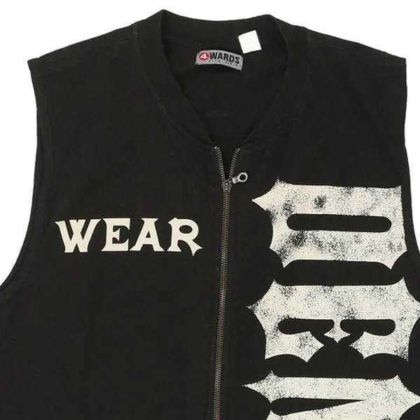 4 Wards Gilet - Large Black Cotton