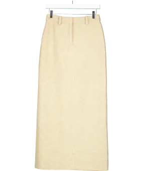4th & Reckless Beige Sammy Wool Blend Maxi Skirt UK 8