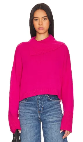 525 Lily Split Turtleneck Sweater in Fuchsia