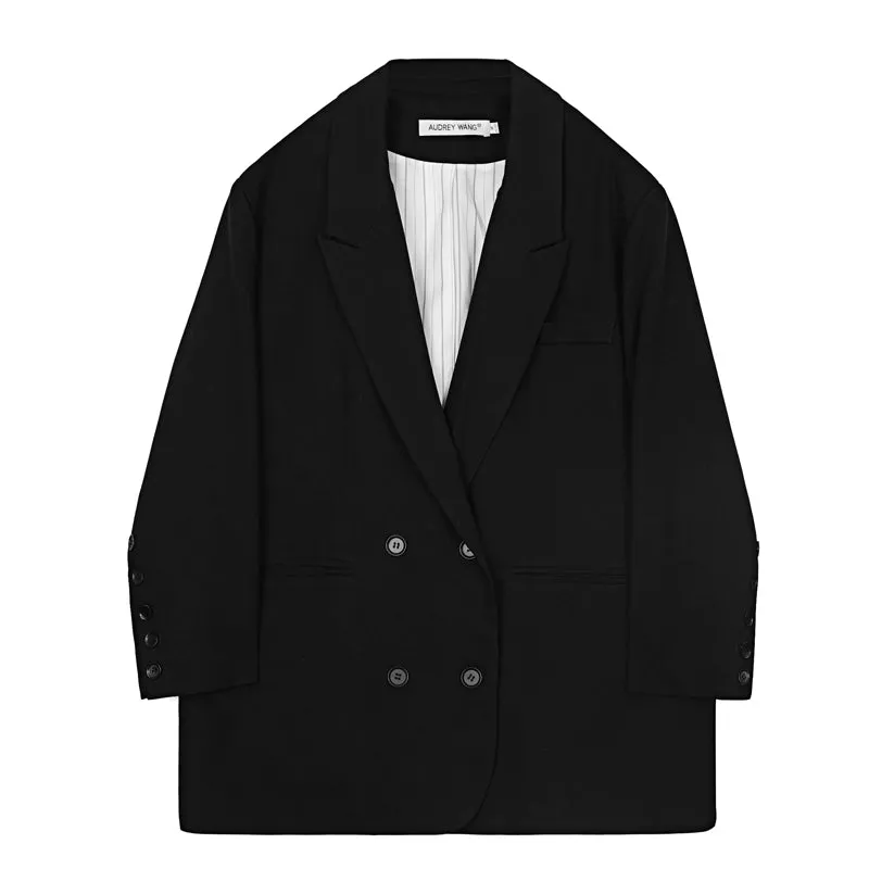 8GIRLS DESIGN DOUBLE BREASTED BUTTON BLAZER IN BLACK