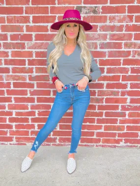 A Basic Necessity Long-Sleeved Top-CHARCOAL