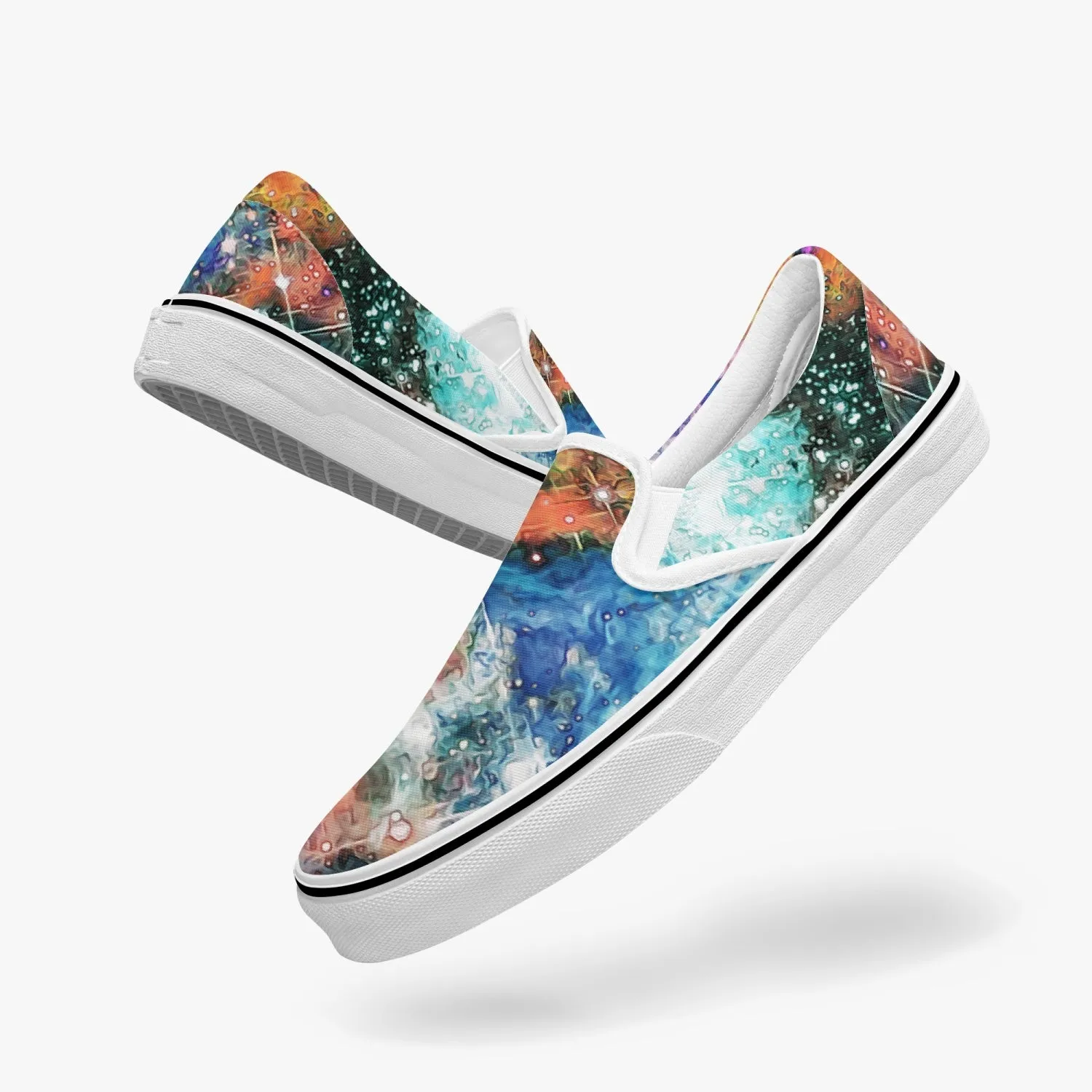 Acquiesce Apothos Split-Style Psychedelic Slip-On Shoes