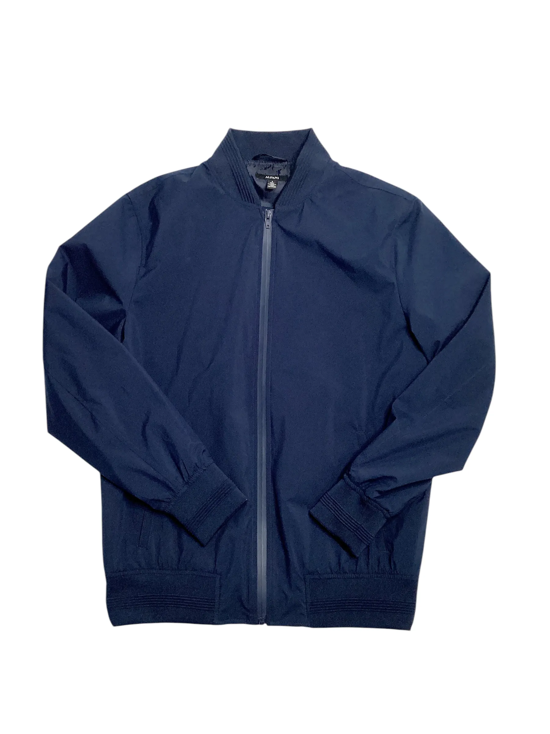 Alfani Mens Bomber Jacket Coat Small Blue Waterproof Solid