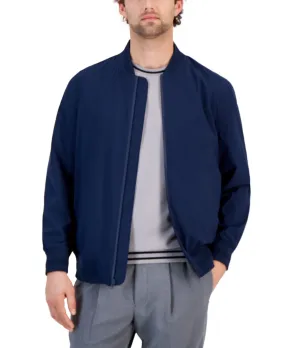 Alfani Mens Bomber Jacket Coat Small Blue Waterproof Solid