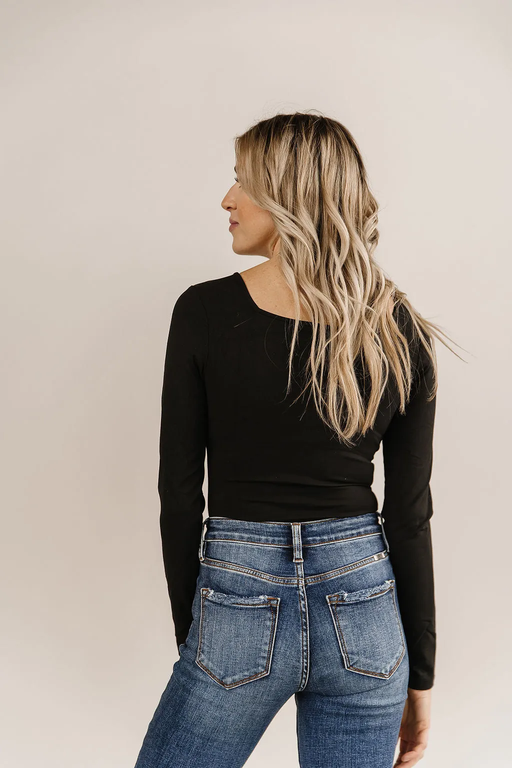 Ampersand Square Neck Bodysuit (Black)