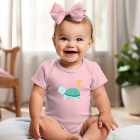 Animal Alphabet - T for Turtle Baby Bodysuit - Unisex Graphic Bodysuit for Babies