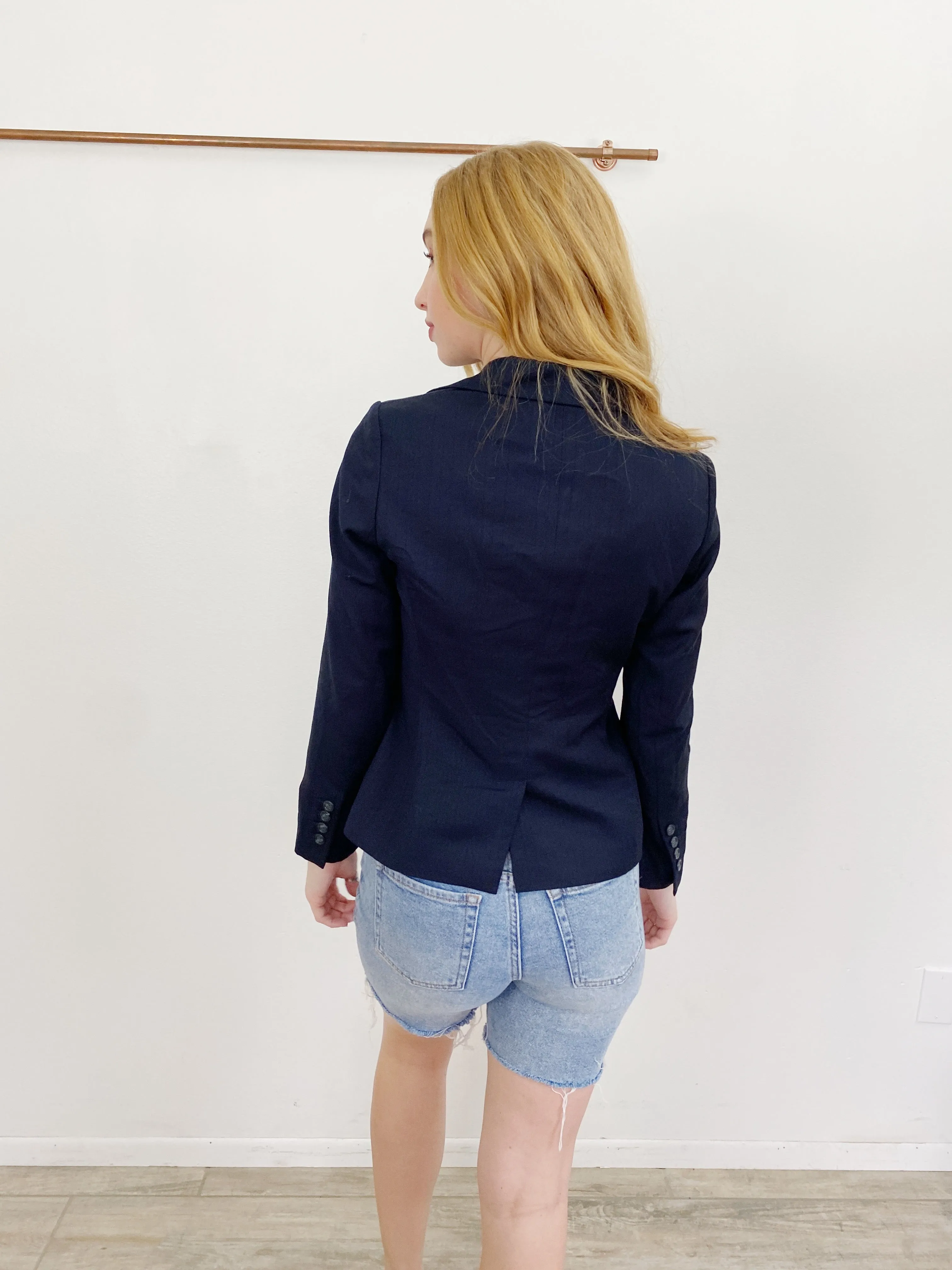 Ann Taylor Navy Blazer Petites size 8
