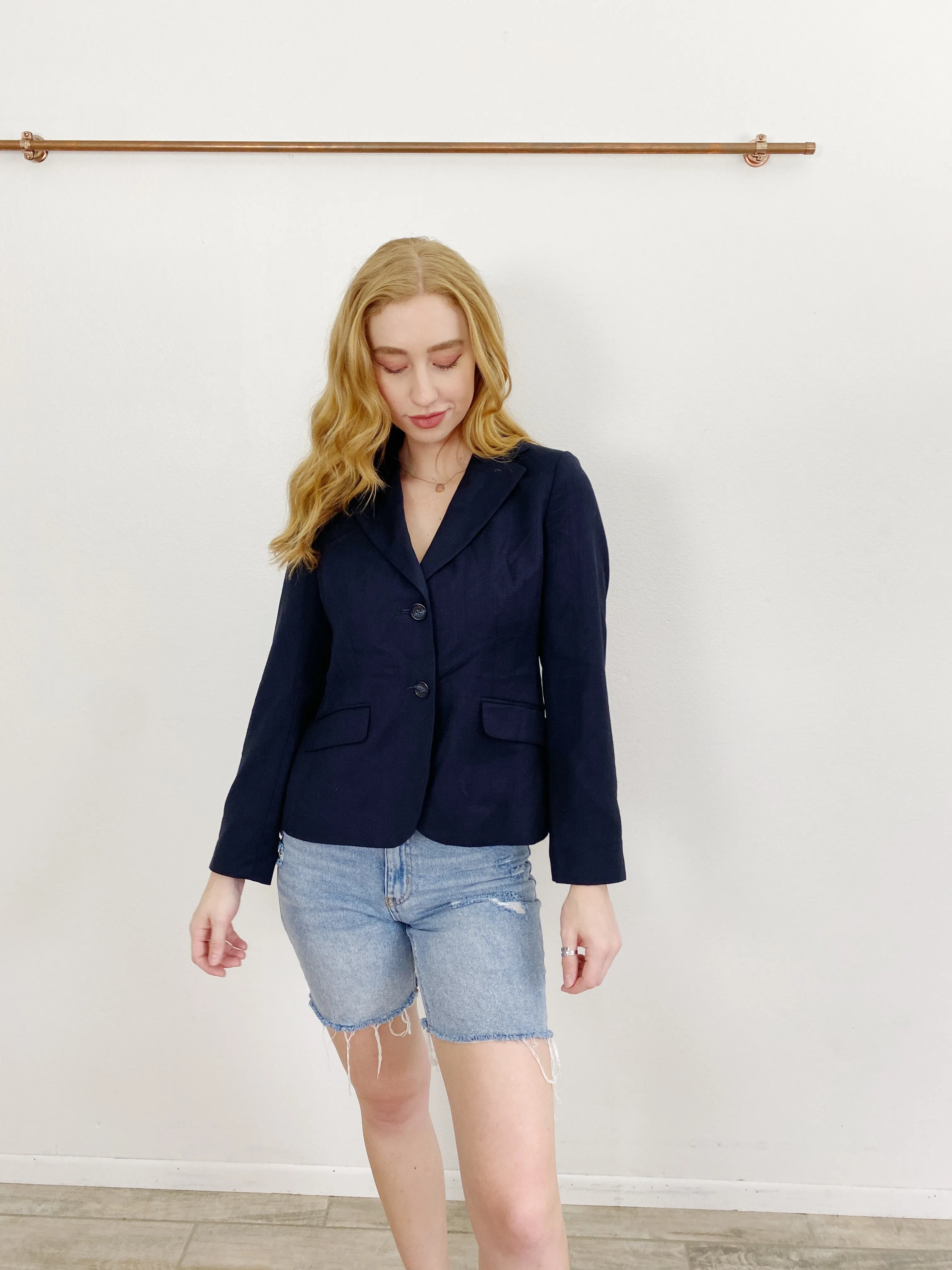 Ann Taylor Navy Blazer Petites size 8