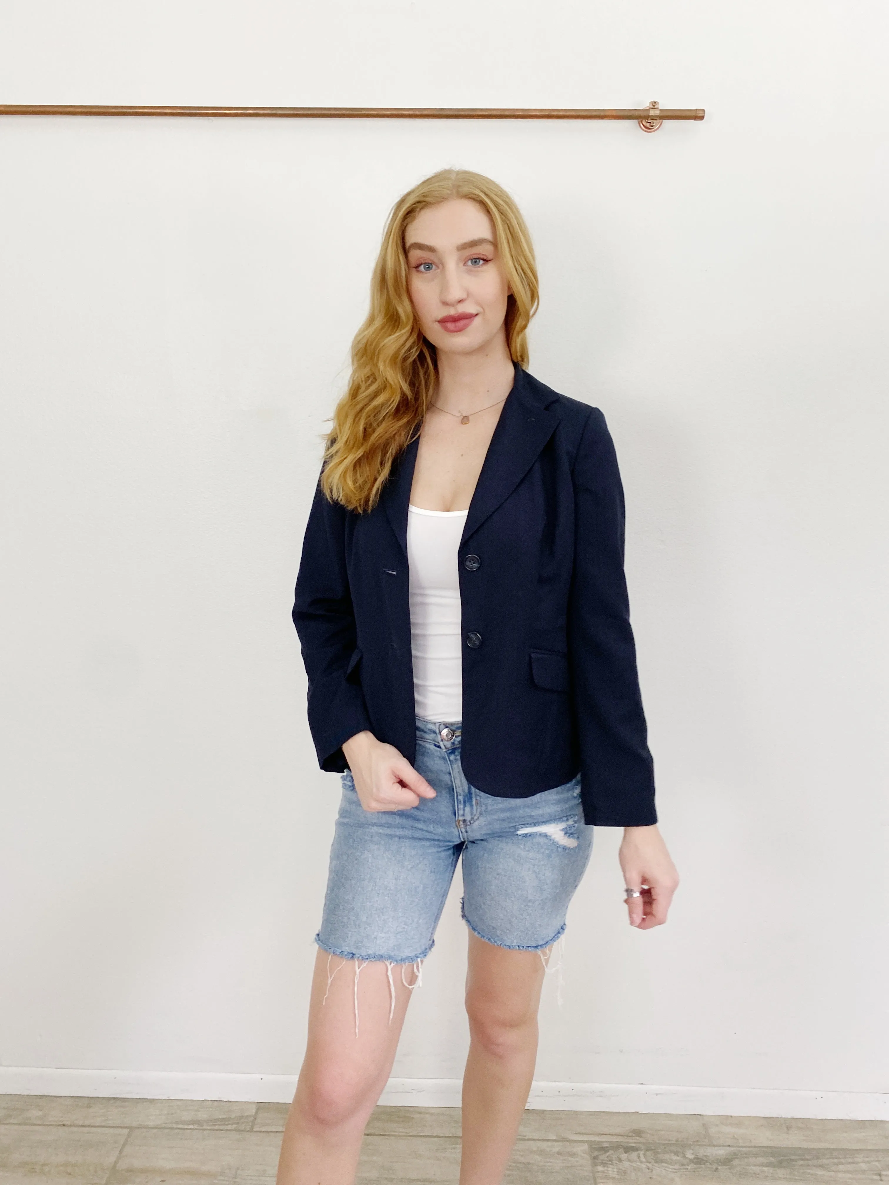 Ann Taylor Navy Blazer Petites size 8
