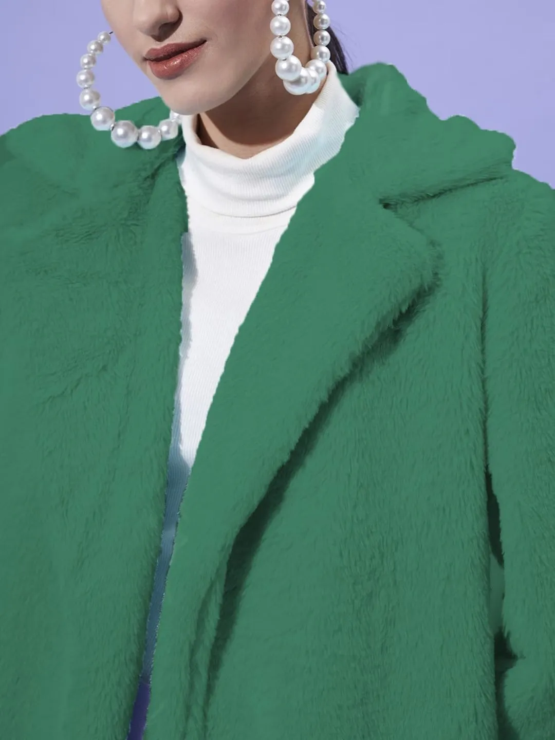 Athena Notched Lapel Textured Woollen Overcoat
