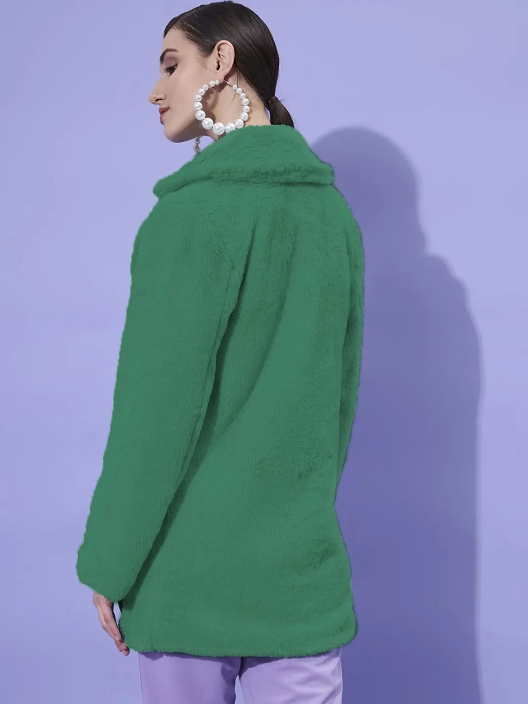 Athena Notched Lapel Textured Woollen Overcoat