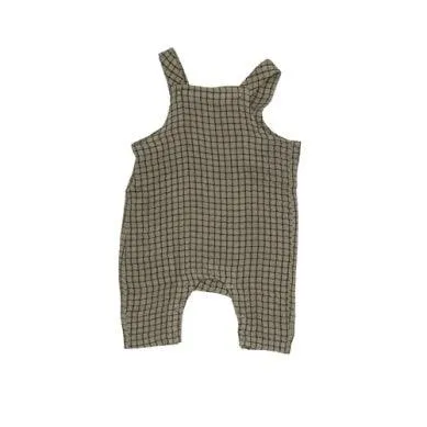 Baby Boy Jumpsuit | Grid Gingham Green | Angel Dear