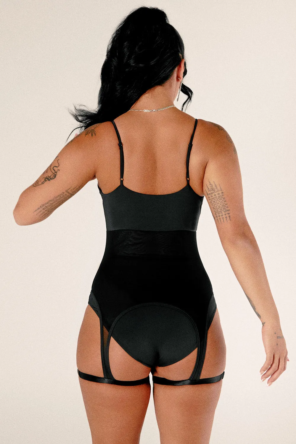 Baddies Garter Bodysuit - Black