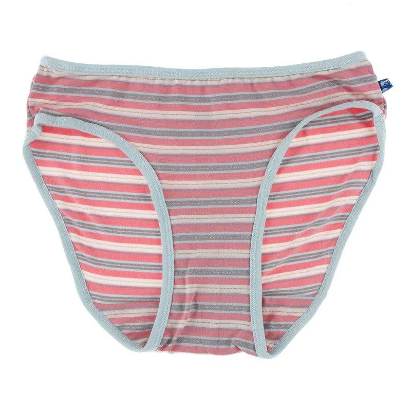 Bamboo Underwear - India Dawn Stripe with Spring Sky