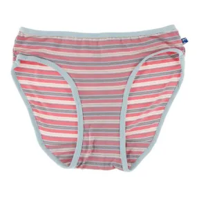 Bamboo Underwear - India Dawn Stripe with Spring Sky