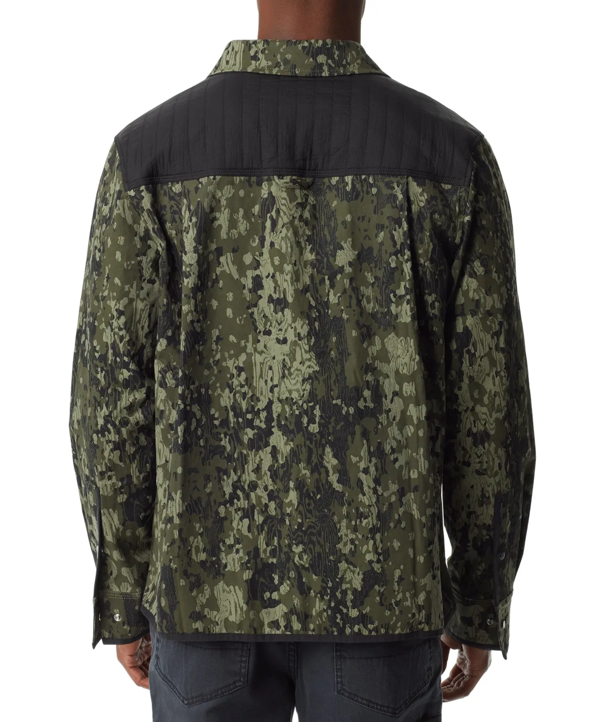 Bass Outdoor Mens Worker Standard Fit Shirt Jacket Green Bark Camo Coat Large