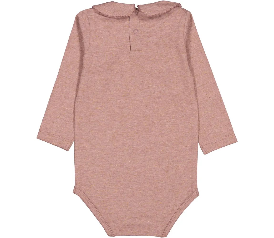Becka, Bodysuit - Dusty Mauve Glitter