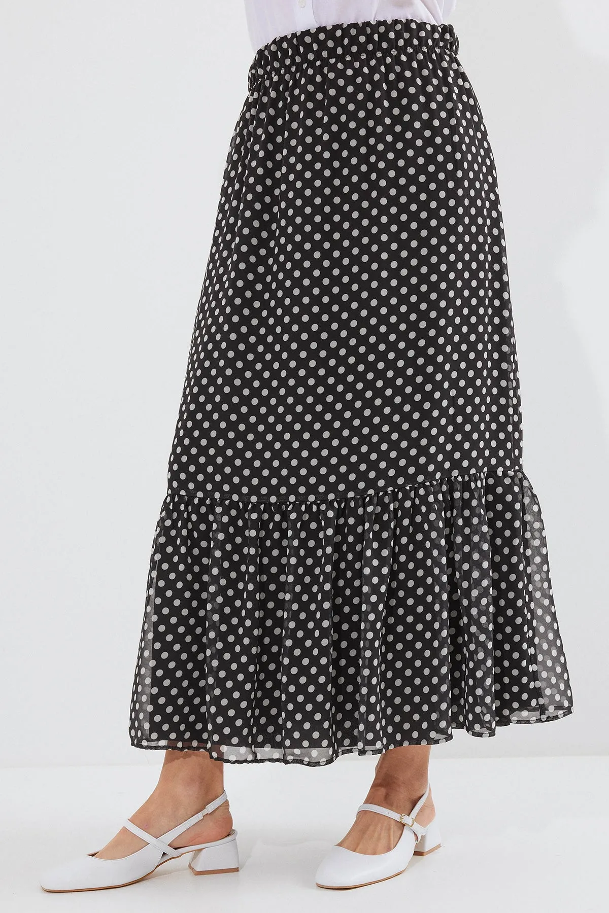BGD Women Patterned Chiffon Skirt - Black - Avondale
