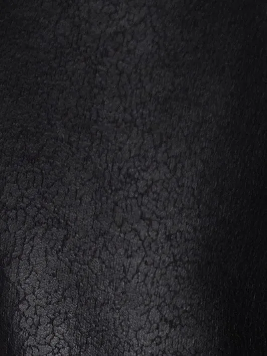 Black Textured Leather Blazer with Silk Lining