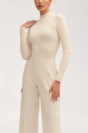 Blair Ribbed Knit Bodysuit - Off White