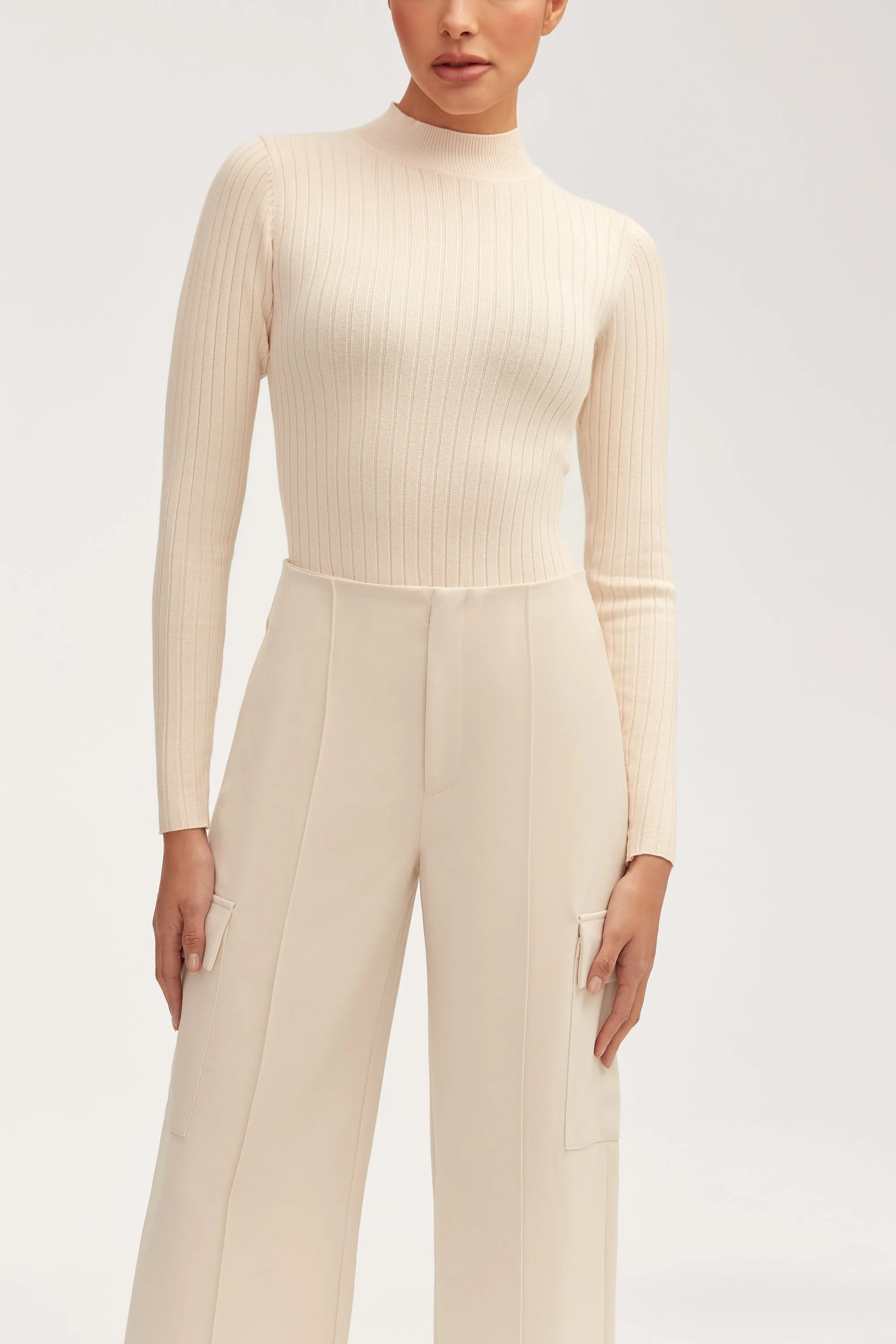 Blair Ribbed Knit Bodysuit - Off White