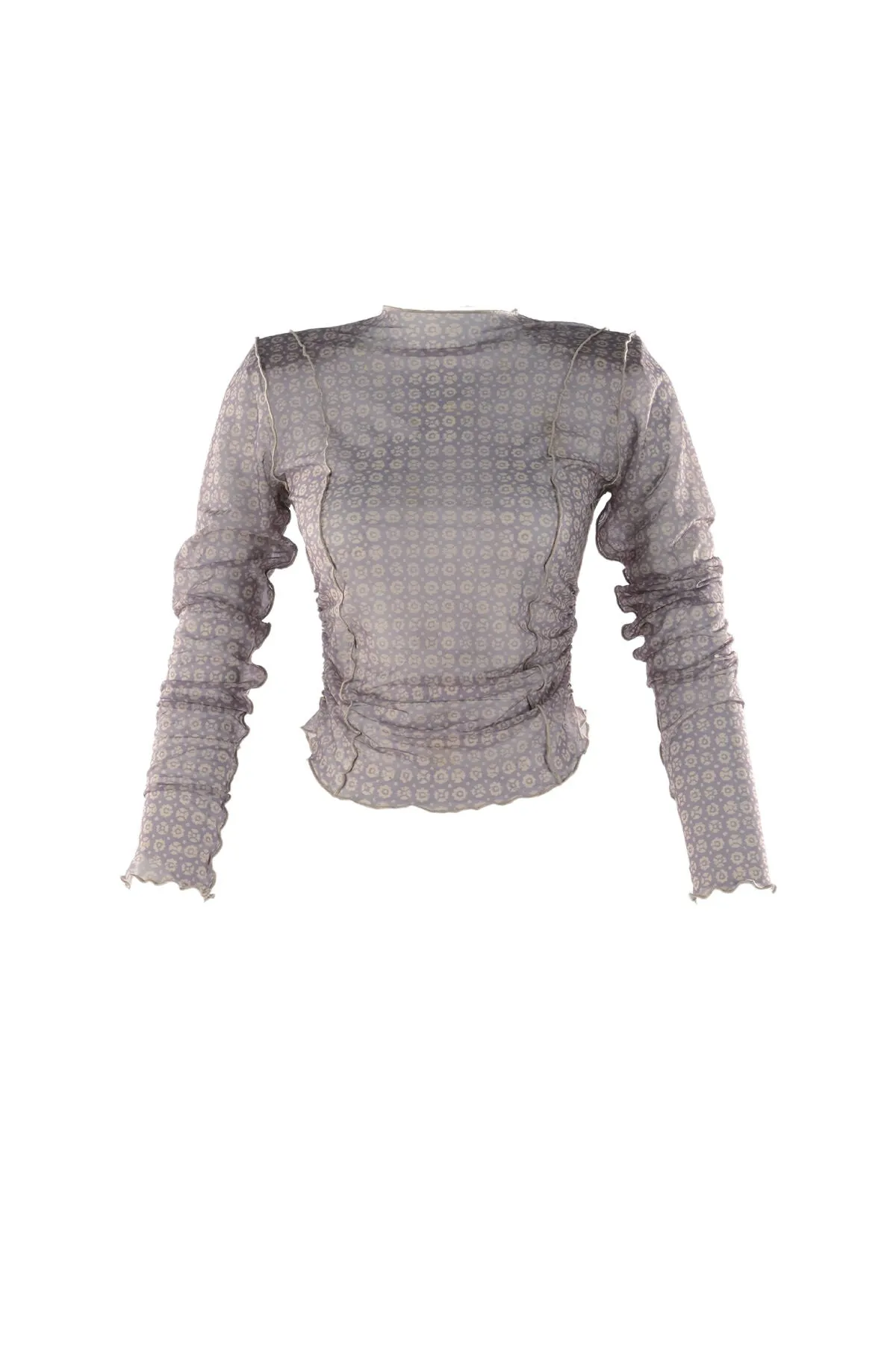 Blue Elora Mesh Blouse