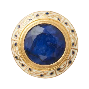 Blue Stone w/ Enamel Button Large