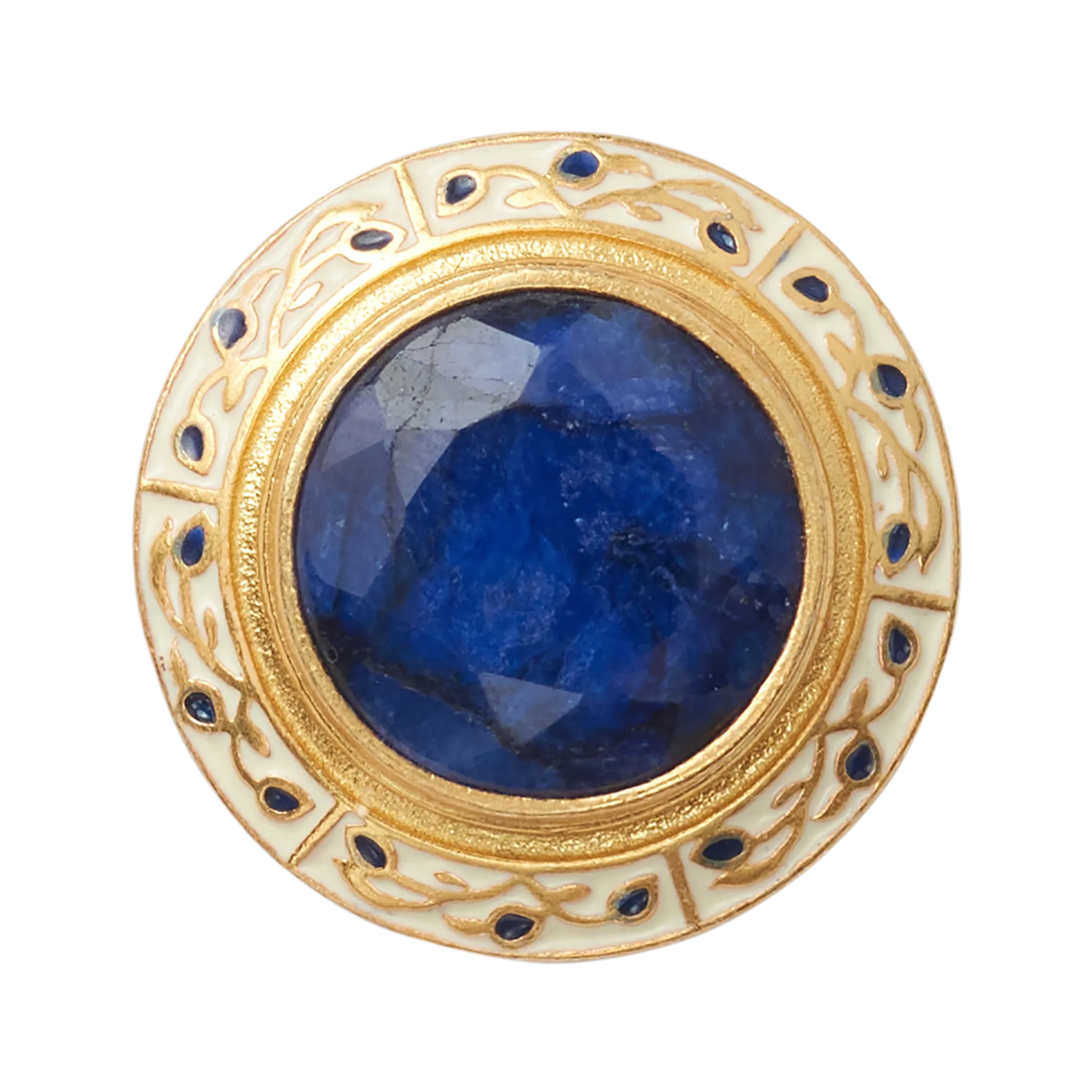 Blue Stone w/ Enamel Button Large