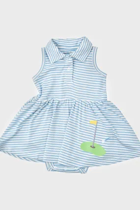 Blue Stripe Golf Tank Bodysuit Dress