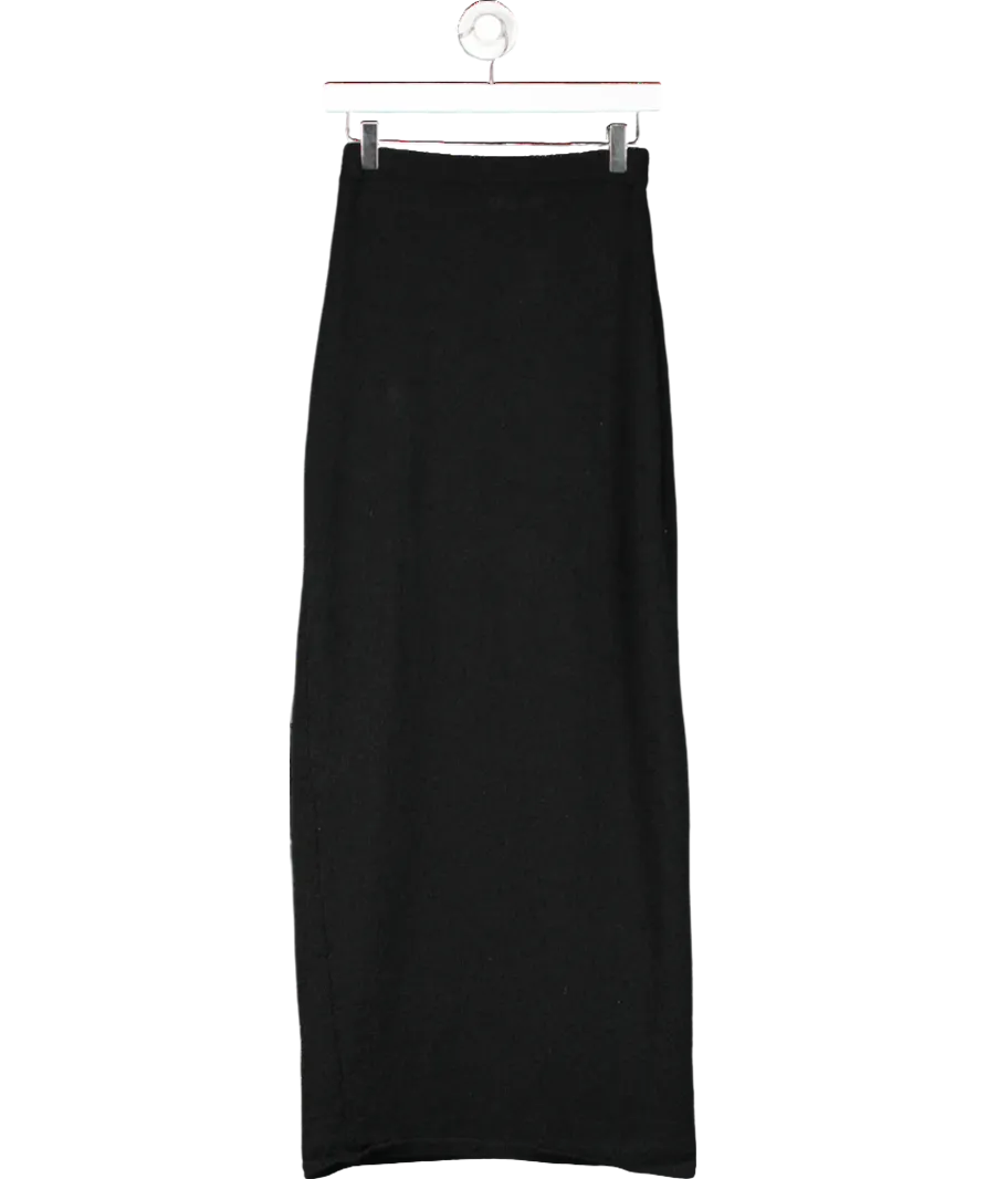 BOA Black Crochet Knit Maxi Skirt UK XS
