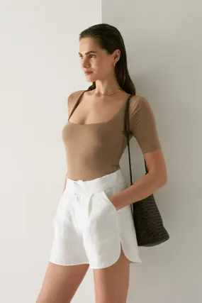 Body With Square Neckline Cappuccino