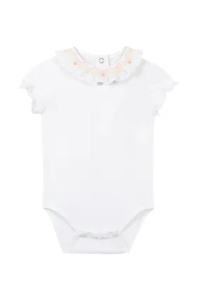 Bodysuit - White Embroidery Hand
