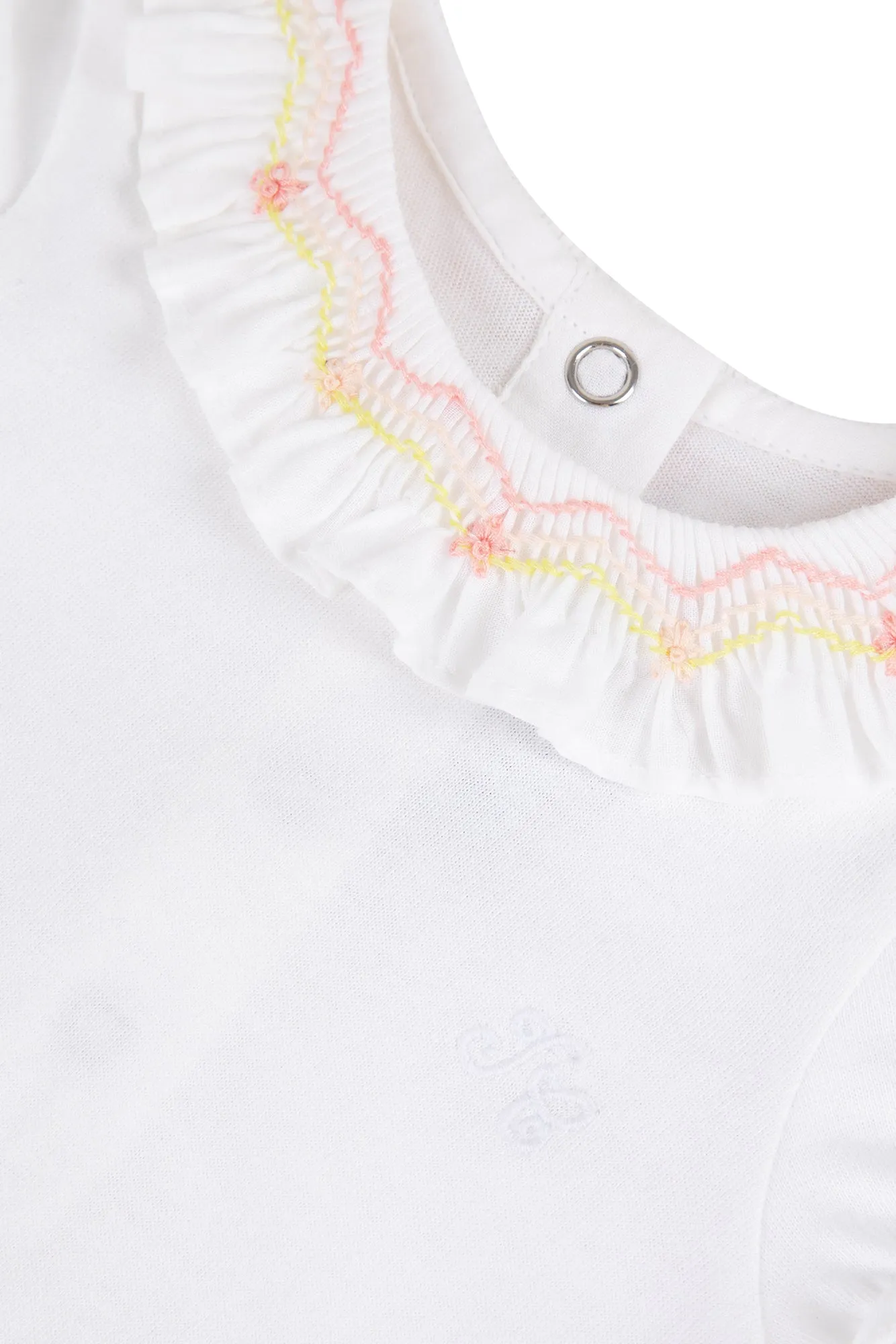 Bodysuit - White Embroidery Hand
