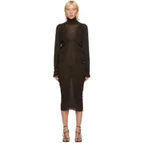 Bottega Veneta Brown Rib Seamless Dress