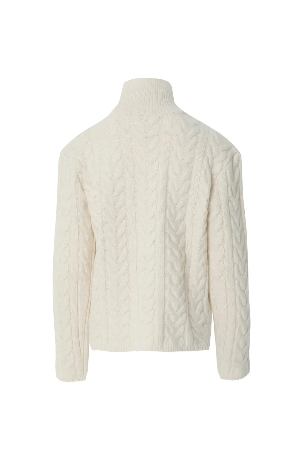 Braided Turtleneck Ecru Knitwear Sweater