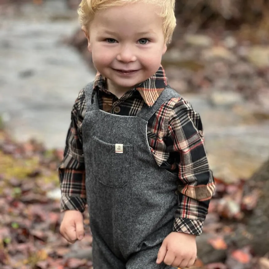 Brown Plaid Jasper Woven Bodysuit