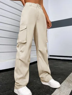 Casual Flap Pocket Pants
