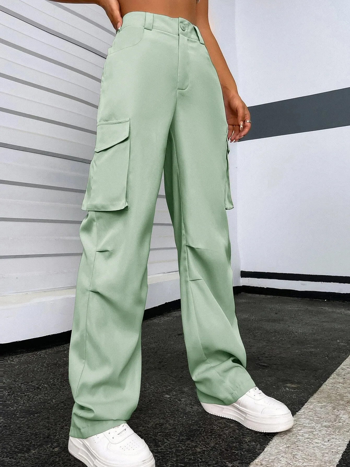 Casual Flap Pocket Pants