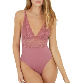 Classic Lace Organic Cotton Bodysuit Pink