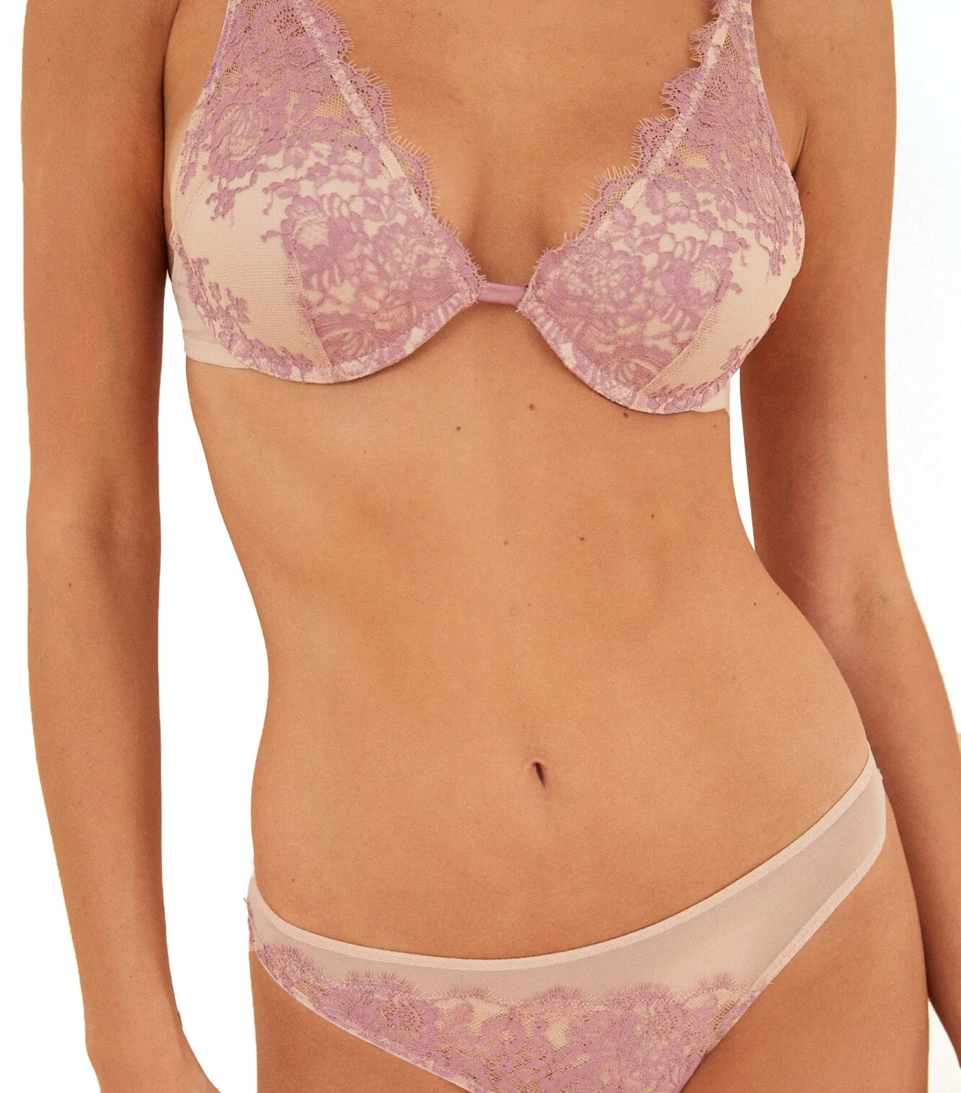 Classic Pink Lace And Mesh Panties