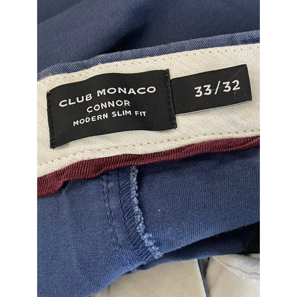 CLUB MONACO Men's Dark Blue Modern Slim-Fit Conner Chino Pant SZ 33x32