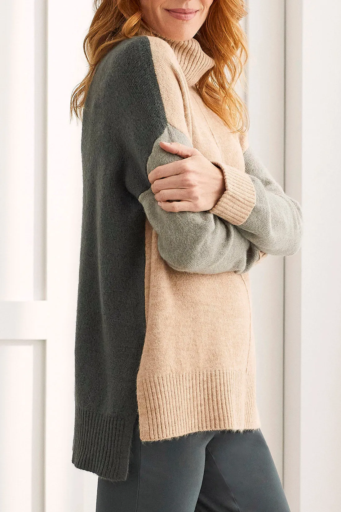 Color Block Turtleneck
